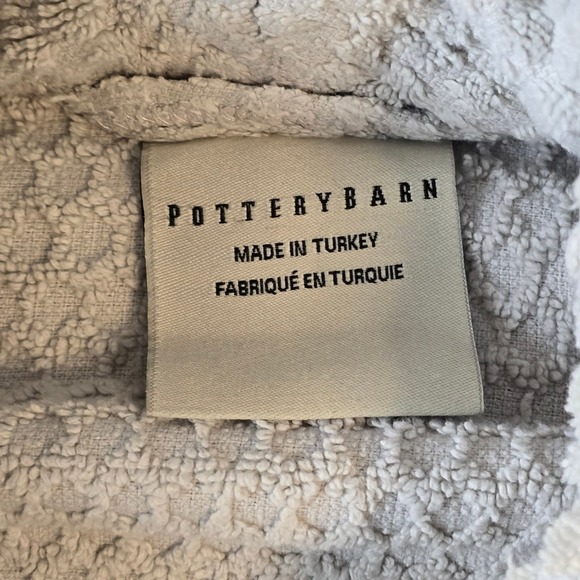 Pottery Barn Women Gray Cotton Waffle Weave Bath Robe Shawl Collar Small Turkey - Picture 2 of 16